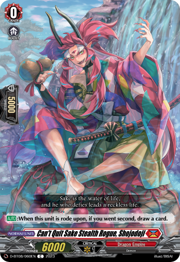 Can't Quit Sake Stealth Rogue, Shojodoji - D-BT08/060 - Common available at 401 Games Canada