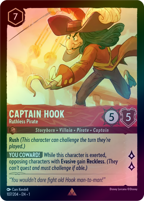 Captain Hook (Ruthless Pirate) - 107/204 - Rare (Foil)