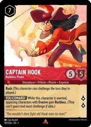 Captain Hook (Ruthless Pirate) - 107/204 - Rare available at 401 Games Canada