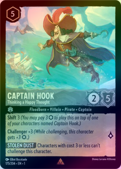 Captain Hook (Thinking a Happy Thought) - 175/204 - Rare (Foil)