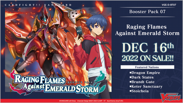 Cardfight!! Vanguard - VGE-D-BT07 - Raging Flames Against Emerald Storm Booster Box available at 401 Games Canada