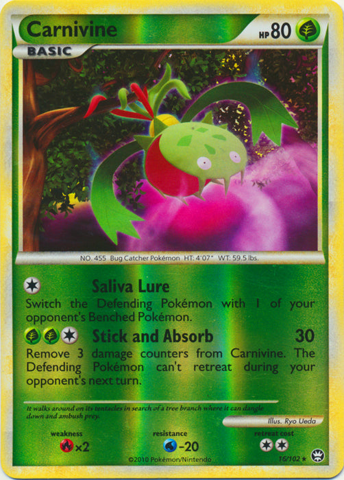 Carnivine - 16/102 - Rare - Reverse Holo available at 401 Games Canada