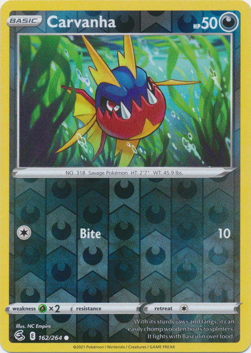 Carvanha - 162/264 - Common - Reverse Holo available at 401 Games Canada