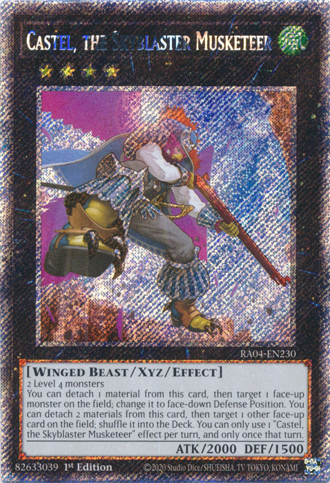 Castel, the Skyblaster Musketeer (Platinum Secret Rare) - RA04-EN230 - Platinum Secret Rare - 1st Edition