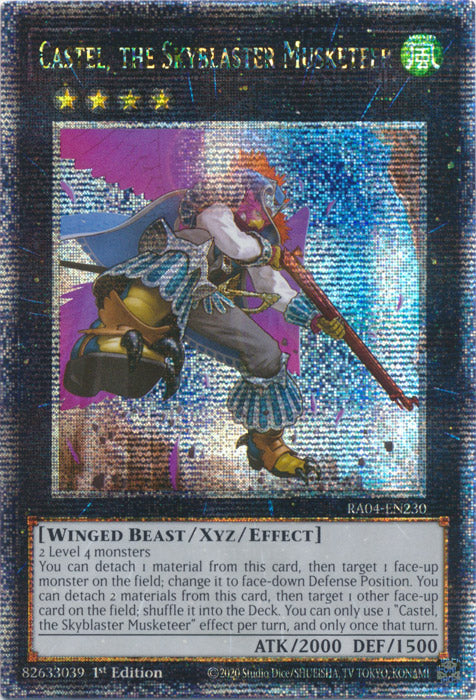Castel, the Skyblaster Musketeer - RA04-EN230 - Quarter Century Secret Rare - 1st Edition