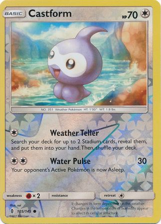 Castform - 105/145 - Common - Reverse Holo available at 401 Games Canada