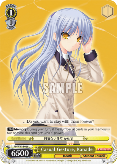 Casual Gesture, Kanade - AB/W31-E026 - Uncommon available at 401 Games Canada