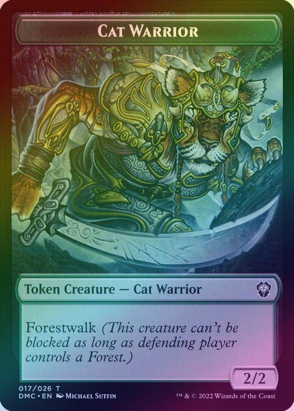 Saproling // Cat Warrior Token (Foil) (TDMU)