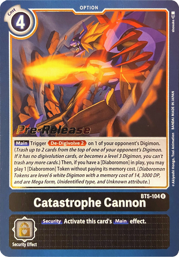 Catastrophe Cannon (Prerelease Promo) - BT5-104 - Rare available at 401 Games Canada