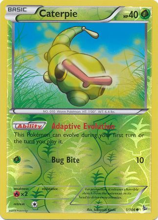 Caterpie - 1/106 - Common - Reverse Holo available at 401 Games Canada