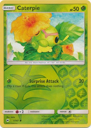 Caterpie - 1/147 - Common - Reverse Holo available at 401 Games Canada