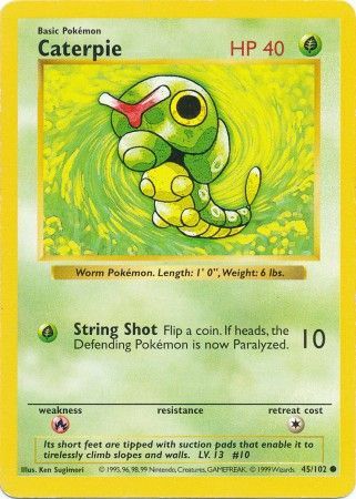 Caterpie - 45/102 - Common - Shadowless available at 401 Games Canada