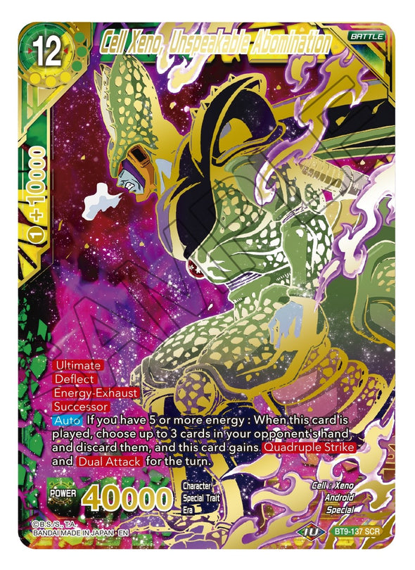 Cell Xeno, Unspeakable Abomination - BT9-137 - Secret Rare (Gold Stamped) available at 401 Games Canada