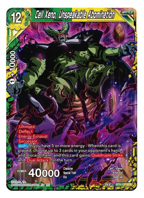 Cell Xeno, Unspeakable Abomination - BT9-137 - Secret Rare (Reprint) available at 401 Games Canada