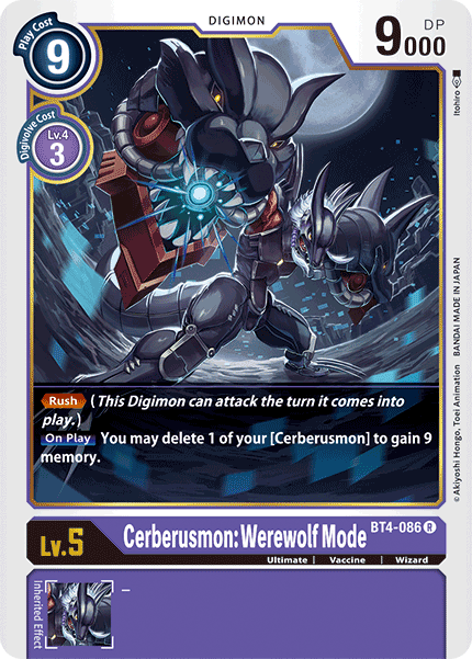 Cerberusmon: Werewolf Mode - BT4-086 - Rare available at 401 Games Canada