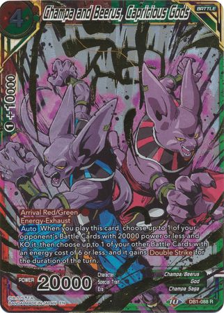 Champa and Beerus, Capricious Gods - DB1-088 - Rare (Alternate Art) (Foil) available at 401 Games Canada