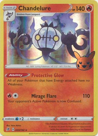 Chandelure - 033/192 - Holo Promo (Trick or Trade BOOster Bundle) available at 401 Games Canada