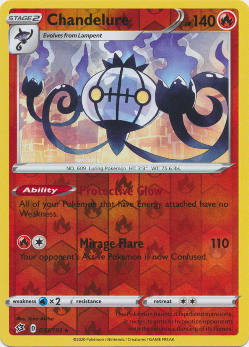 Chandelure - 033/192 - Holo Rare - Reverse Holo available at 401 Games Canada