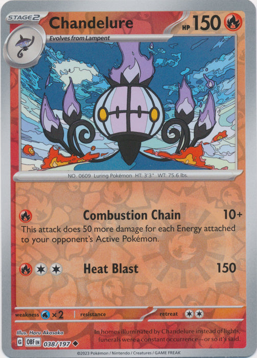 Chandelure - 038/197 - Uncommon - Reverse Holo available at 401 Games Canada