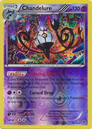 Chandelure - 43/119 - Holo Rare - Reverse Holo available at 401 Games Canada