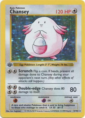 Chansey - 3/102 - Holo - 1st Edition available at 401 Games Canada