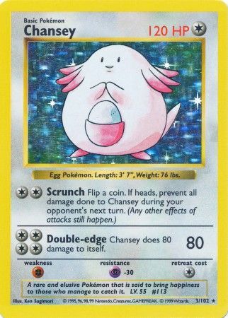 Chansey - 3/102 - Holo - Shadowless available at 401 Games Canada