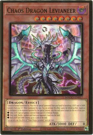 Chaos Dragon Levianeer - MAGO-EN017 - Premium Gold Rare - 1st Edition available at 401 Games Canada