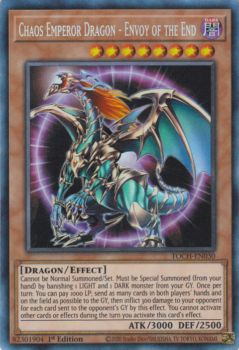 Chaos Emperor Dragon - Envoy of the End - TOCH-EN030 - Collector's Rare - 1st Edition available at 401 Games Canada