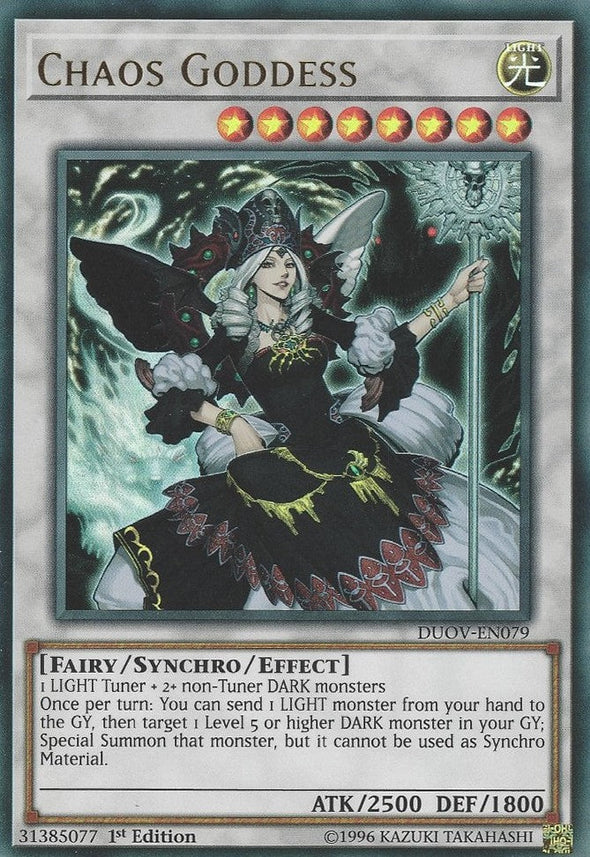 Chaos Goddess - DUOV-EN079 - Ultra Rare - 1st Edition available at 401 Games Canada