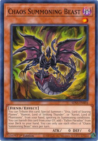 Chaos Summoning Beast - SDSA-EN004 - Common - 1st Edition available at 401 Games Canada