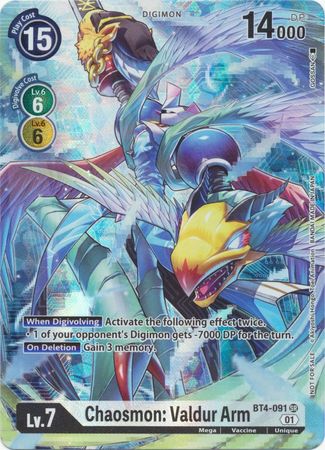 Chaosmon: Valdur Arm (1-Year Anniversary Box Topper) - BT4-091 - Super Rare available at 401 Games Canada