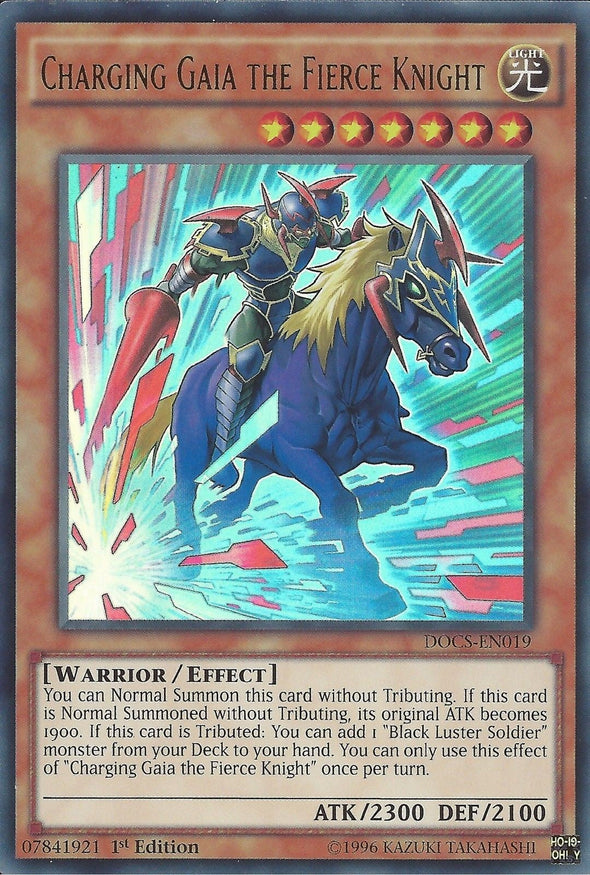 Charging Gaia the Fierce Knight - DOCS-EN019 - Ultra Rare - 1st Edition available at 401 Games Canada