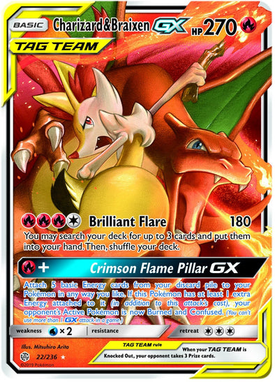 Charizard & Braixen GX - 22/236 - Ultra Rare available at 401 Games Canada