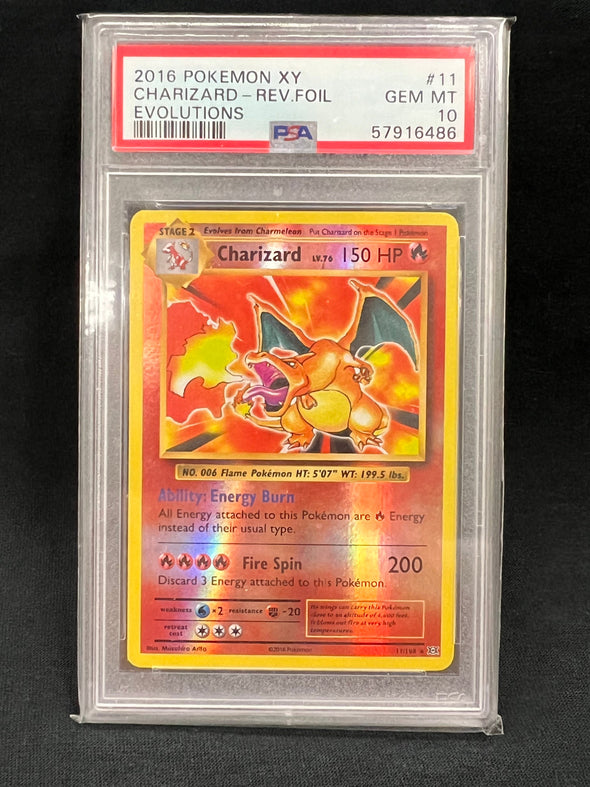 401 Games Canada - Charizard - Reverse Foil - Evolutions - PSA Graded 10 Gem Mint 401 Games Canada - Charizard - Reverse Foil - Evolutions - PSA Graded 10 Gem Mint