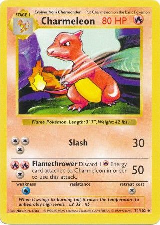 Charmeleon - 24/102 - Uncommon - Shadowless available at 401 Games Canada