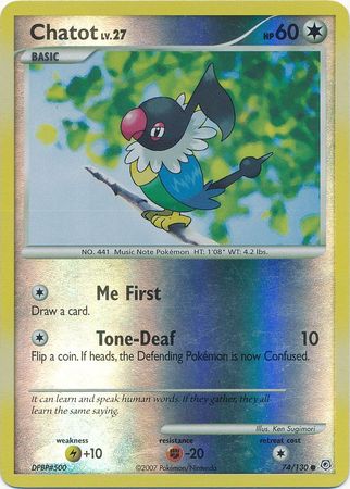 Chatot - 74/130 - Common - Reverse Holo available at 401 Games Canada