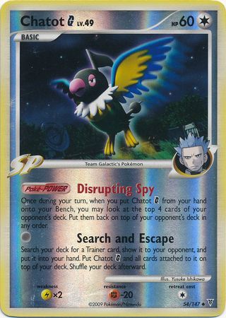 Chatot G - 54/147 - Uncommon - Reverse Holo available at 401 Games Canada