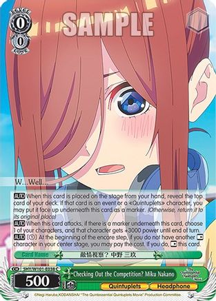 Checking Out the Competition? Miku Nakano - 5HY/W101-E038 - Common available at 401 Games Canada