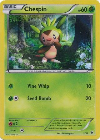 Chespin - 3/39 - Holo available at 401 Games Canada