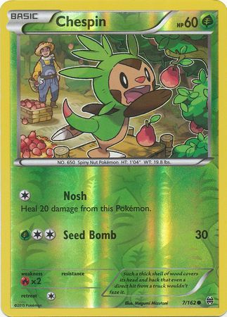 Chespin - 7/162 - Common - Reverse Holo available at 401 Games Canada