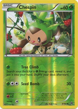 Chespin - 9/162 - Common - Reverse Holo available at 401 Games Canada