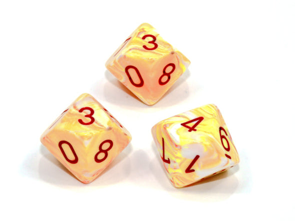 Chessex - 10D10 - Festive - Sunburst/Red available at 401 Games Canada