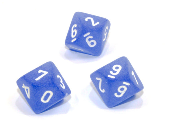 Chessex - 10D10 - Frosted - Blue/White available at 401 Games Canada