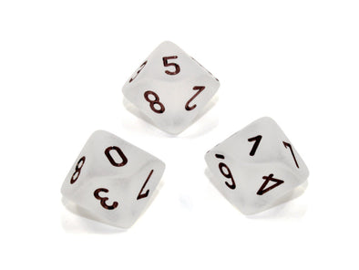 Chessex - 10D10 - Frosted - Clear/Black available at 401 Games Canada