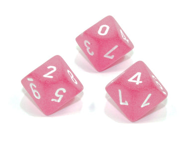 Chessex - 10D10 - Frosted - Pink/White available at 401 Games Canada