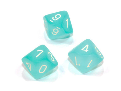 Chessex - 10D10 - Frosted - Teal/White available at 401 Games Canada