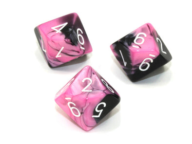 Chessex - 10D10 - Gemini - Black-Pink/White available at 401 Games Canada