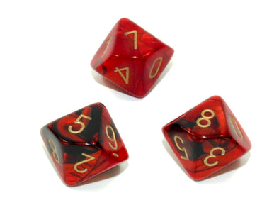 Chessex - 10D10 - Gemini - Black-Red/Gold available at 401 Games Canada