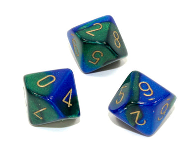 Chessex - 10D10 - Gemini - Blue-Green/Gold available at 401 Games Canada