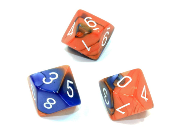 Chessex - 10D10 - Gemini - Blue-Orange/White available at 401 Games Canada